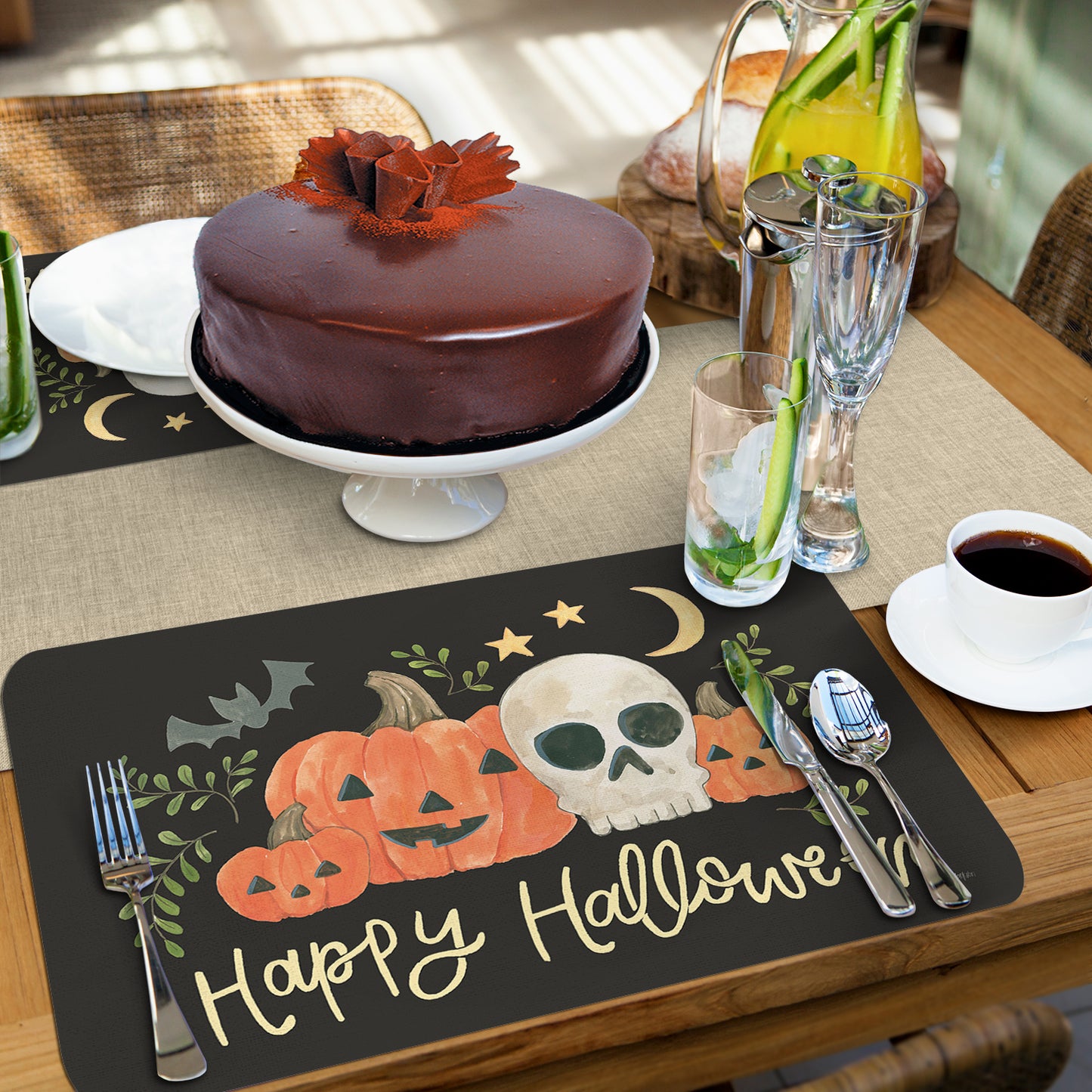CounterArt Spooky Season 4 Pack Reversible Easy Care Placemats Made in the USA