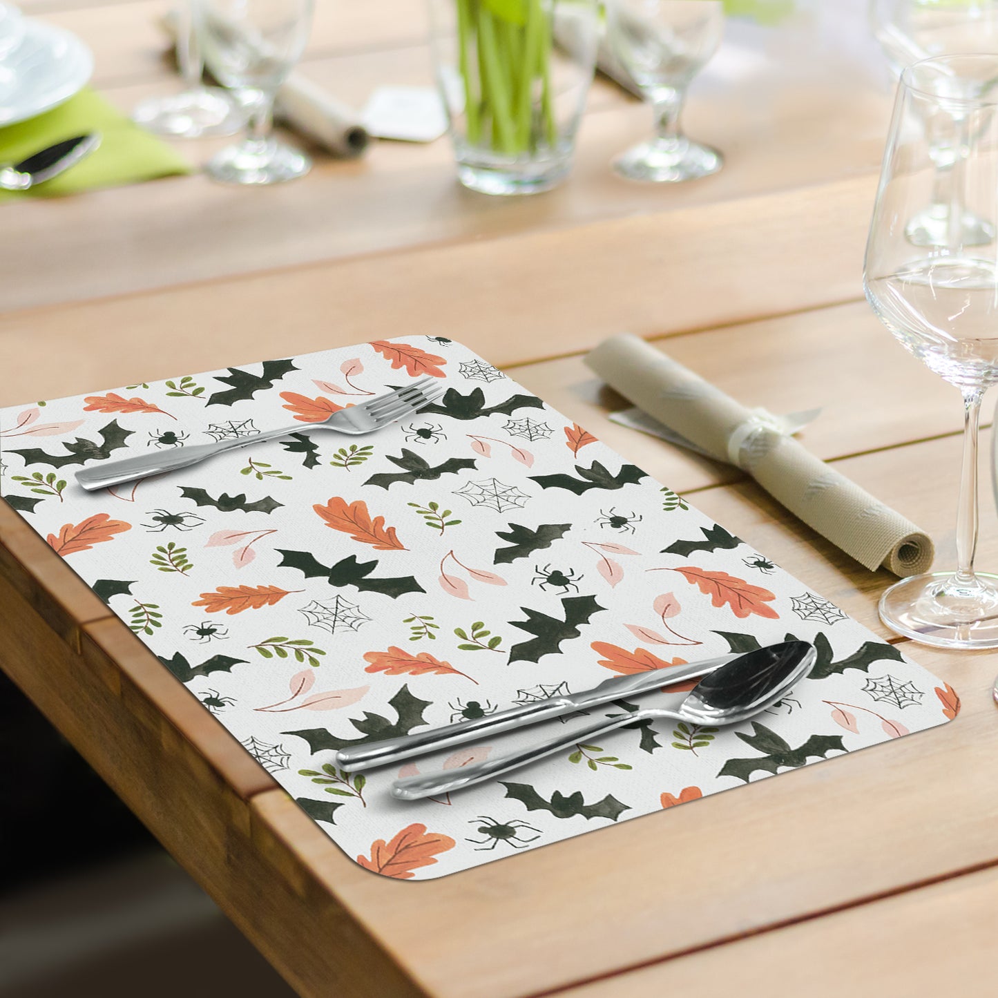 CounterArt Spooky Season 4 Pack Reversible Easy Care Placemats Made in the USA