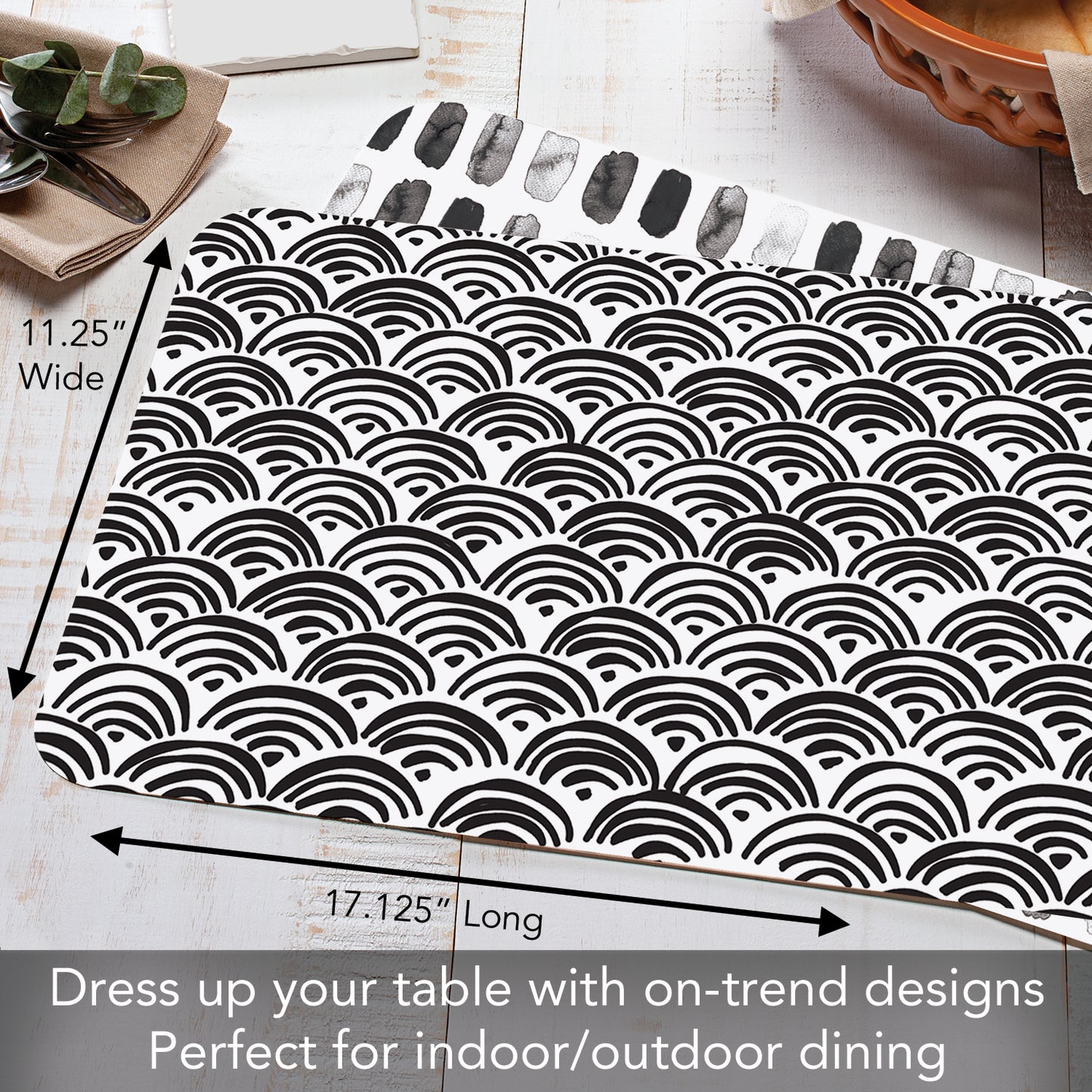 CounterArt Arches 4 Pack Reversible Easy Care Flexible Placemats Made in the USA