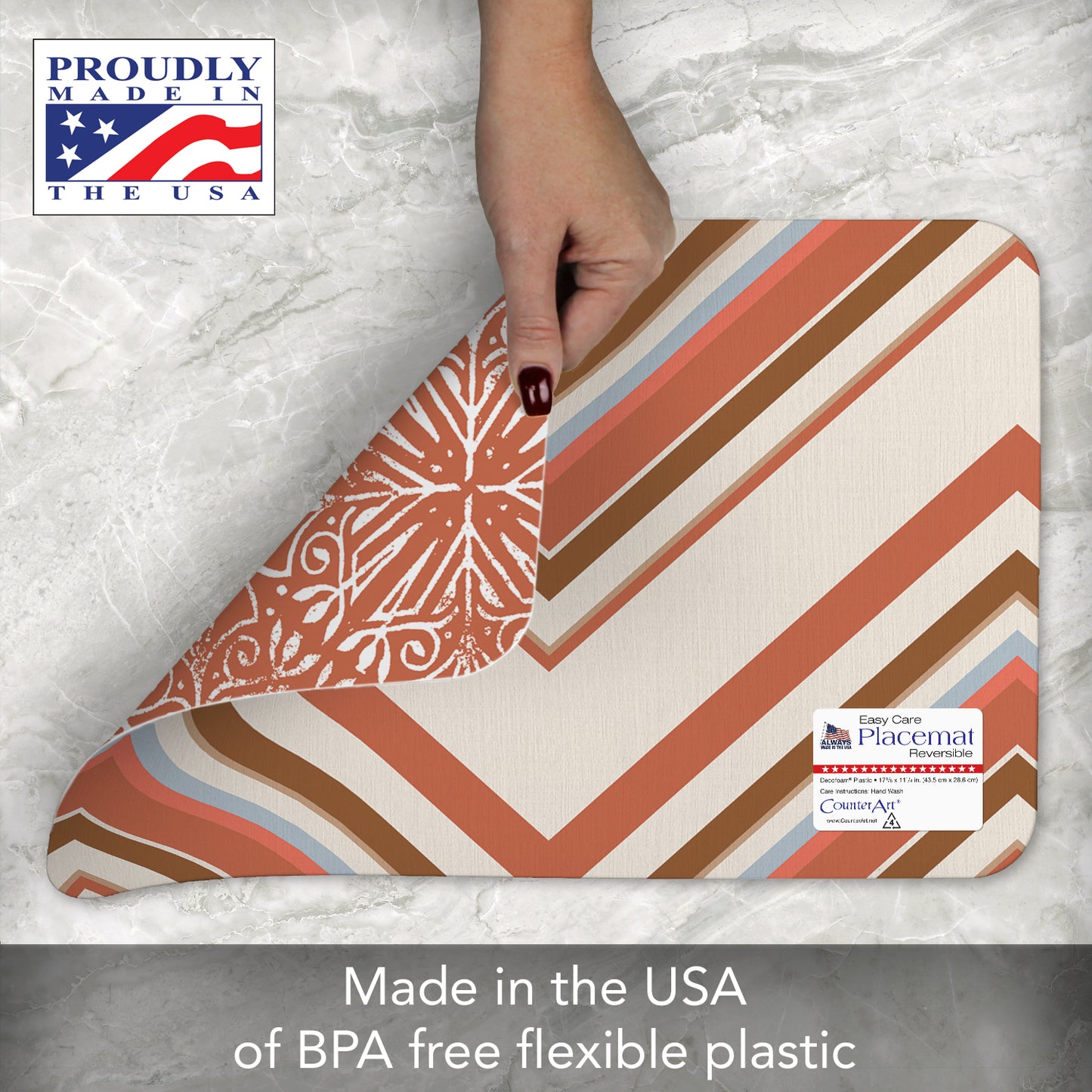 CounterArt Mohave 4 Pack Reversible Easy Care Flexible Placemats Made in the USA