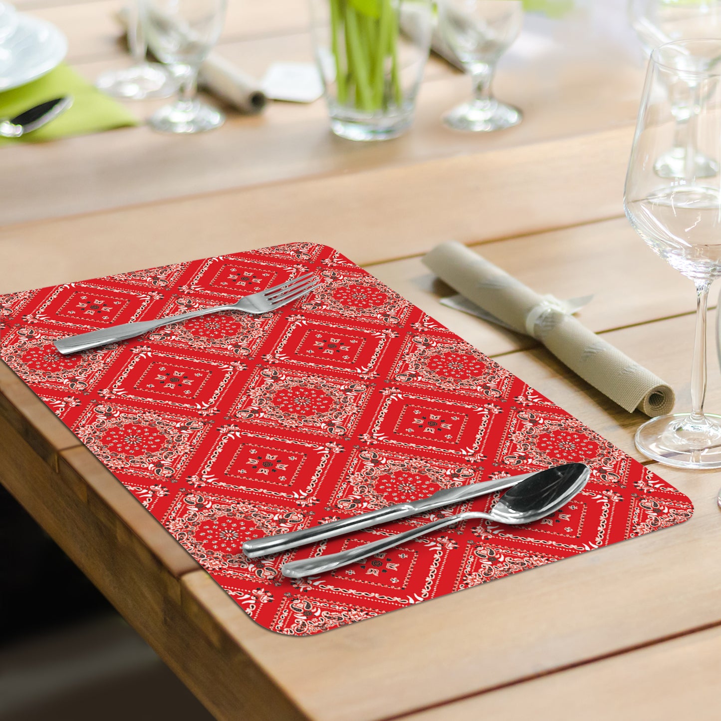 CounterArt BBQ Life 4 Pack Reversible Easy Care Flexible Placemats Made in the USA