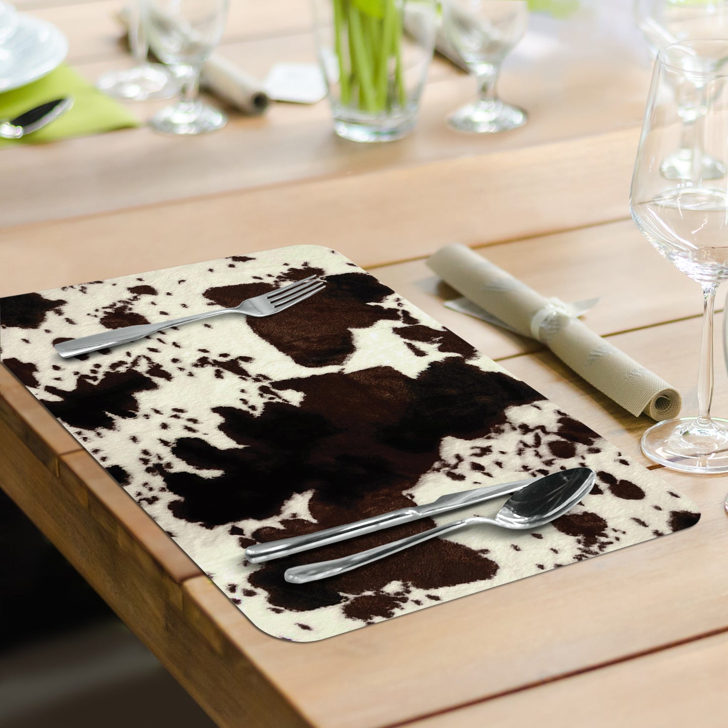 CounterArt Longhorn Journey 4 Pack Reversible Easy Care Flexible Placemats Made in the USA