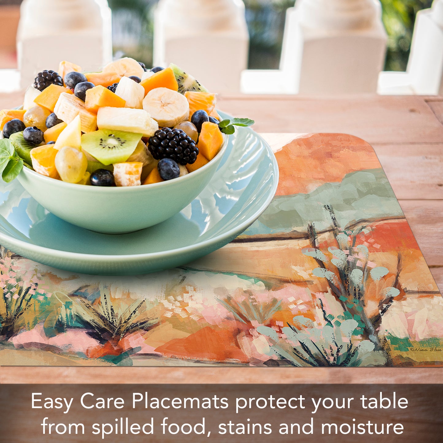 CounterArt Southwest Basin 4 Pack Reversible Easy Care Flexible Placemats Made in the USA