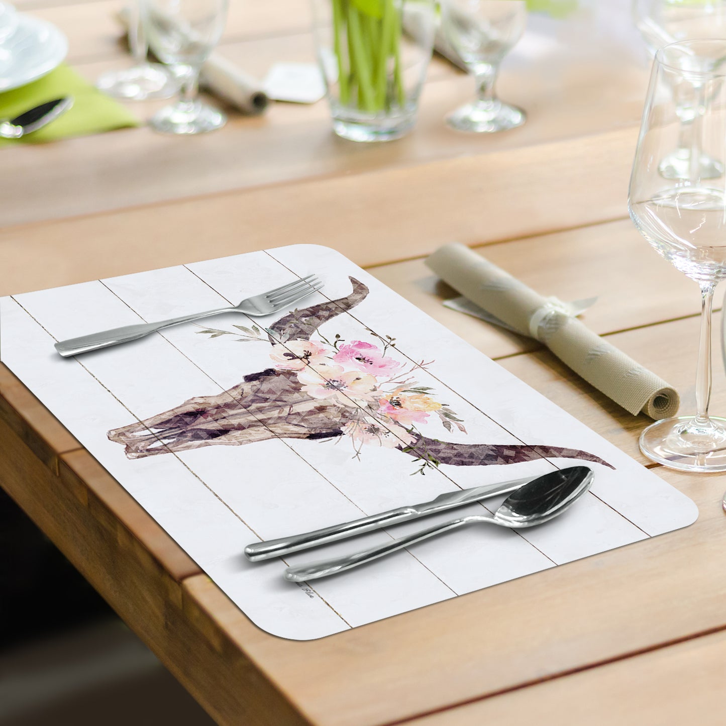 CounterArt Southwest Basin 4 Pack Reversible Easy Care Flexible Placemats Made in the USA