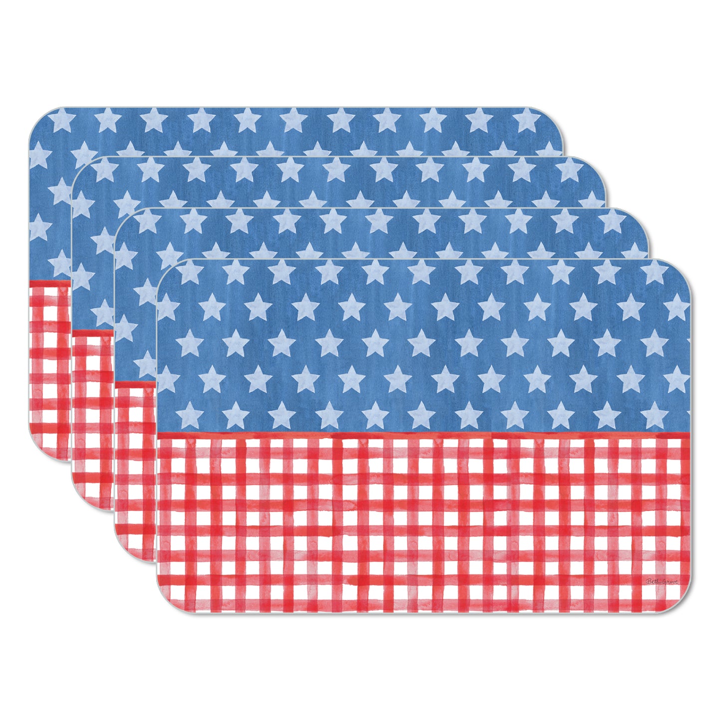CounterArt Americana Style 4 Pack Reversible Easy Care Placemats Made in the USA