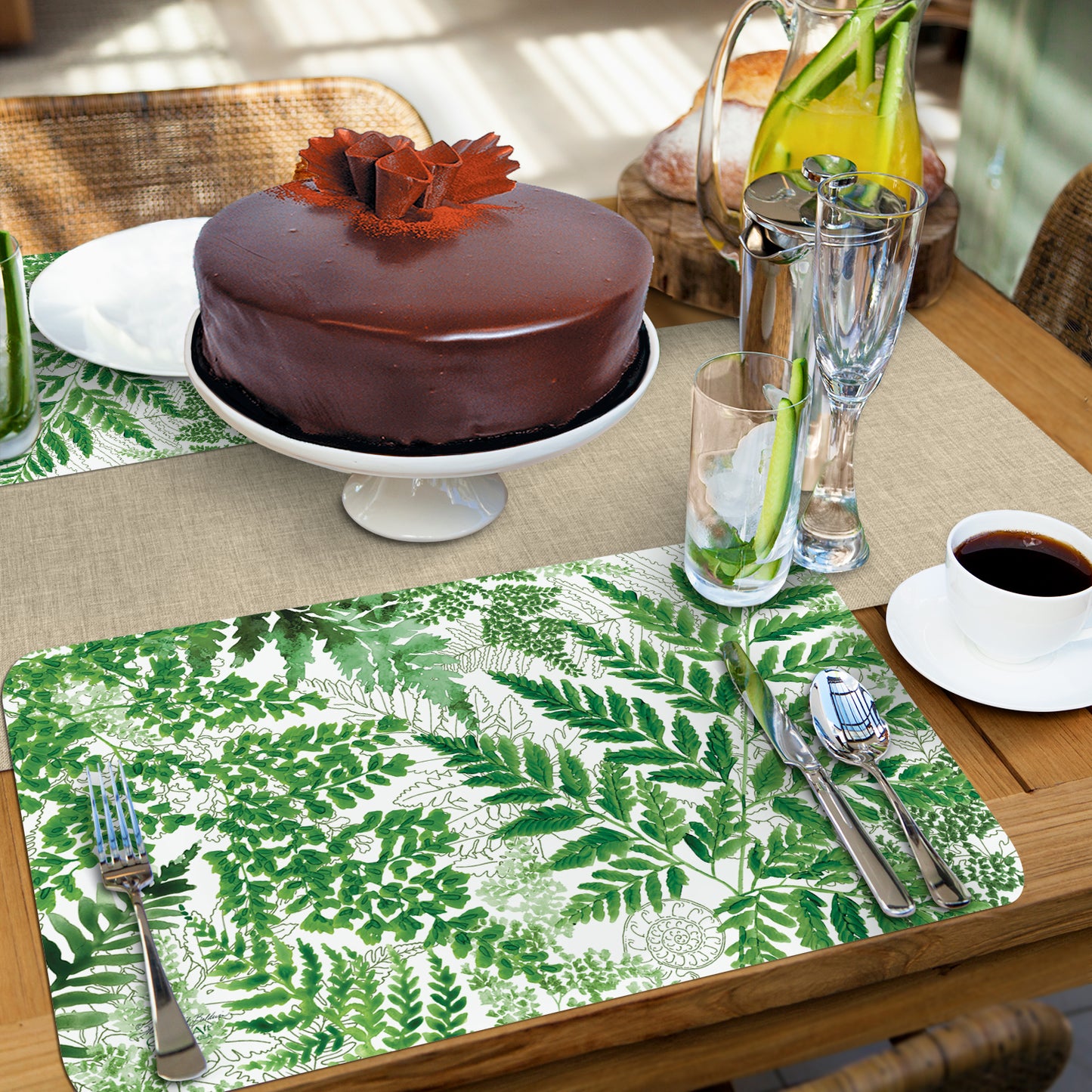 CounterArt Fernery 4 Pack Reversible Easy Care Flexible Placemats Made in the USA