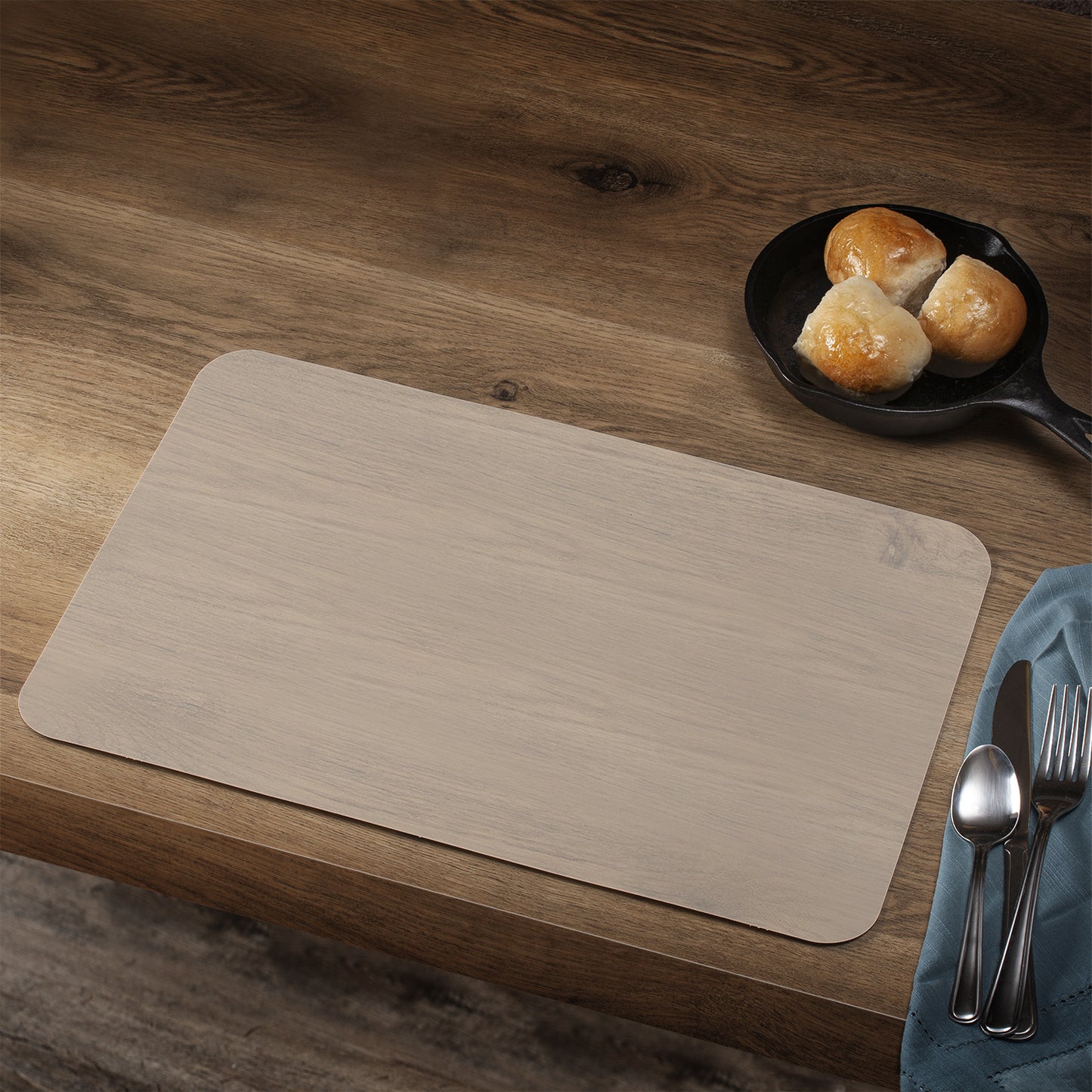 CounterArt Transparent 4 Pack Transparent Easy Care Flexible Plastic Placemats Made in The USA BPA Free, Easily Wipes Clean