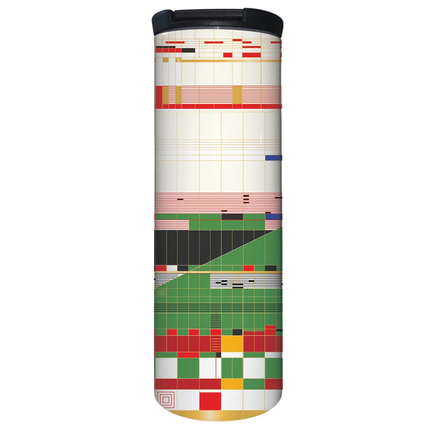 Highland Home Hillside Curtain Design by Frank Lloyd Wright on 17 Ounce Double Wall Insulated Stainless Steel Tumbler Manufactured in the USA