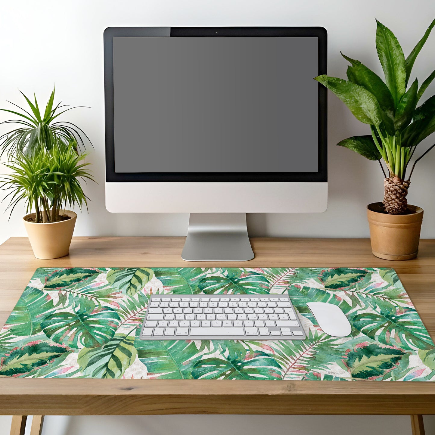 CounterArt Jungle Large Waterproof Desk Protector 32” x 16” Made in The USA Desk Mat Office Mat Large Mouse Pad