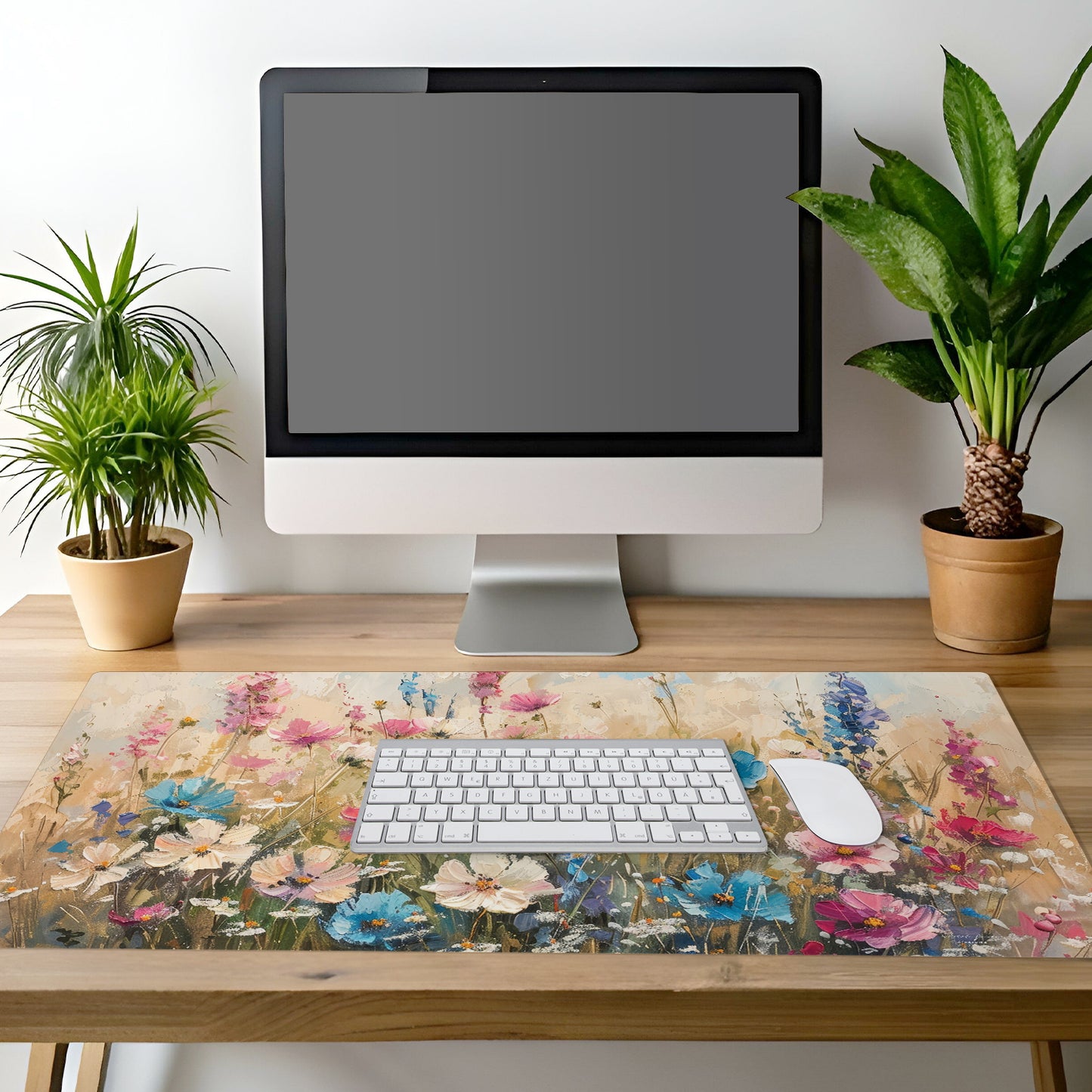 CounterArt Wildflower Spring Large Waterproof Desk Protector 32” x 16” Made in The USA Desk Mat Office Mat Large Mouse Pad