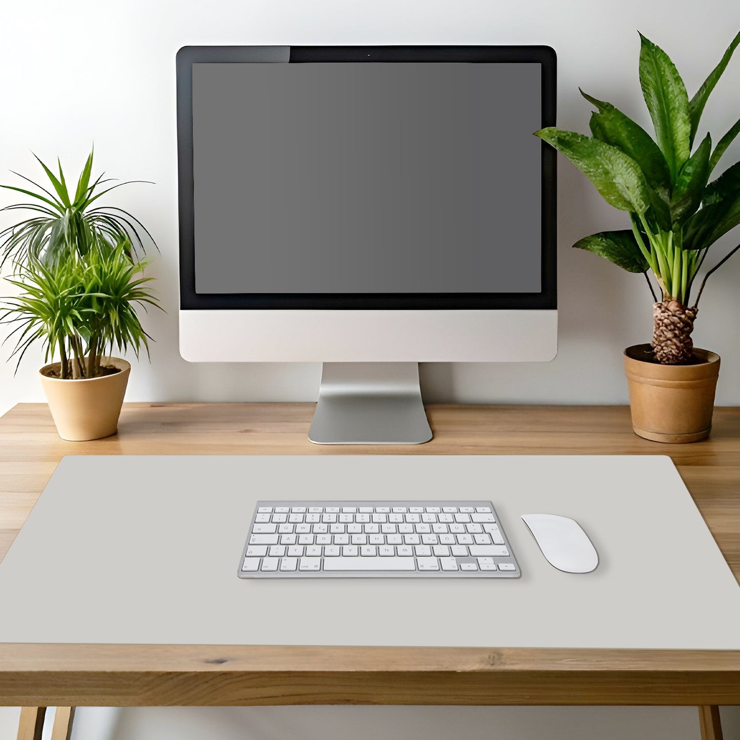 CounterArt Large Waterproof Desk Protector-Light Grey 32” x 16” Made in The USA Desk Mat Office Mat Large Mouse Pad
