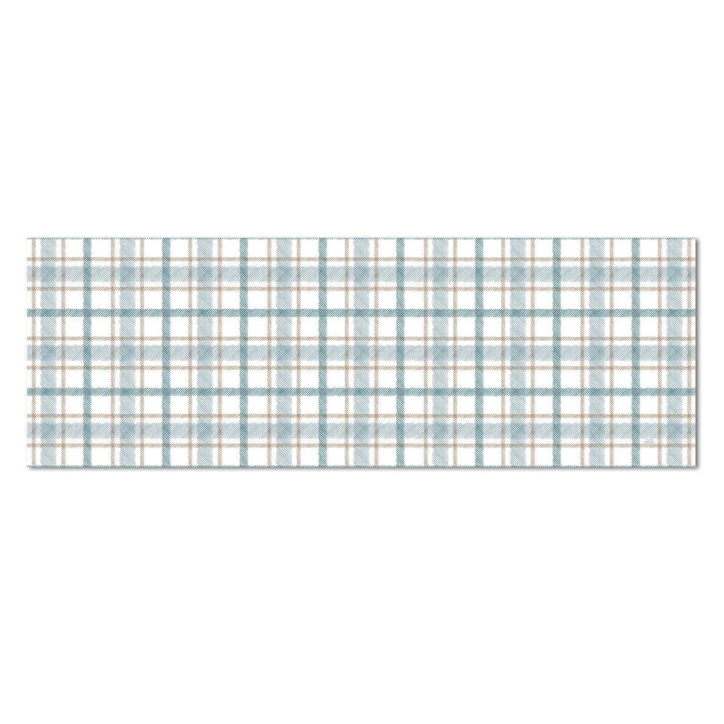 Highland Home Ticking Plaid Deco-Floormat, Decorative Mat, Designer Rug, Waterproof, Low Profile, Eco-Friendly Non Slip, Made in The USA