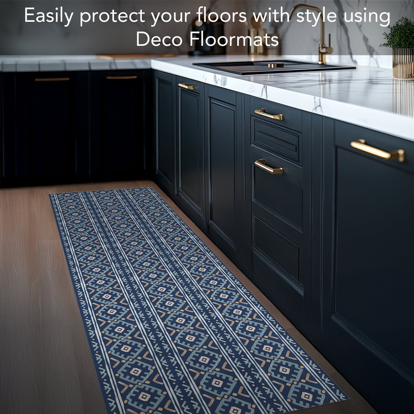 Highland Home Lakeside Deco-Floormat, Decorative Mat, Designer Rug, Waterproof, Low Profile, Eco-Friendly Non Slip, Made in The USA