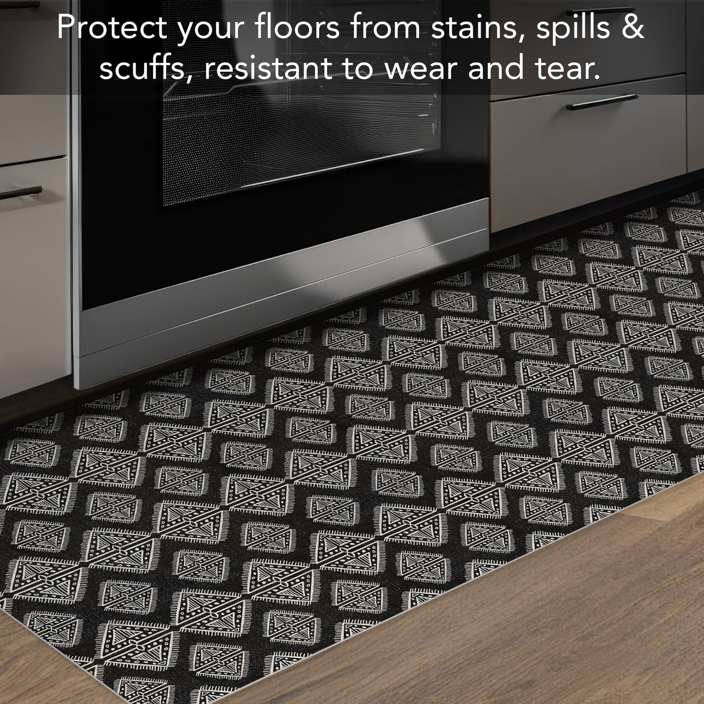 Highland Home Tribal Zen Deco-Floormat, Decorative Mat, Designer Rug, Waterproof, Low Profile, Eco-Friendly Non Slip, Made in The USA