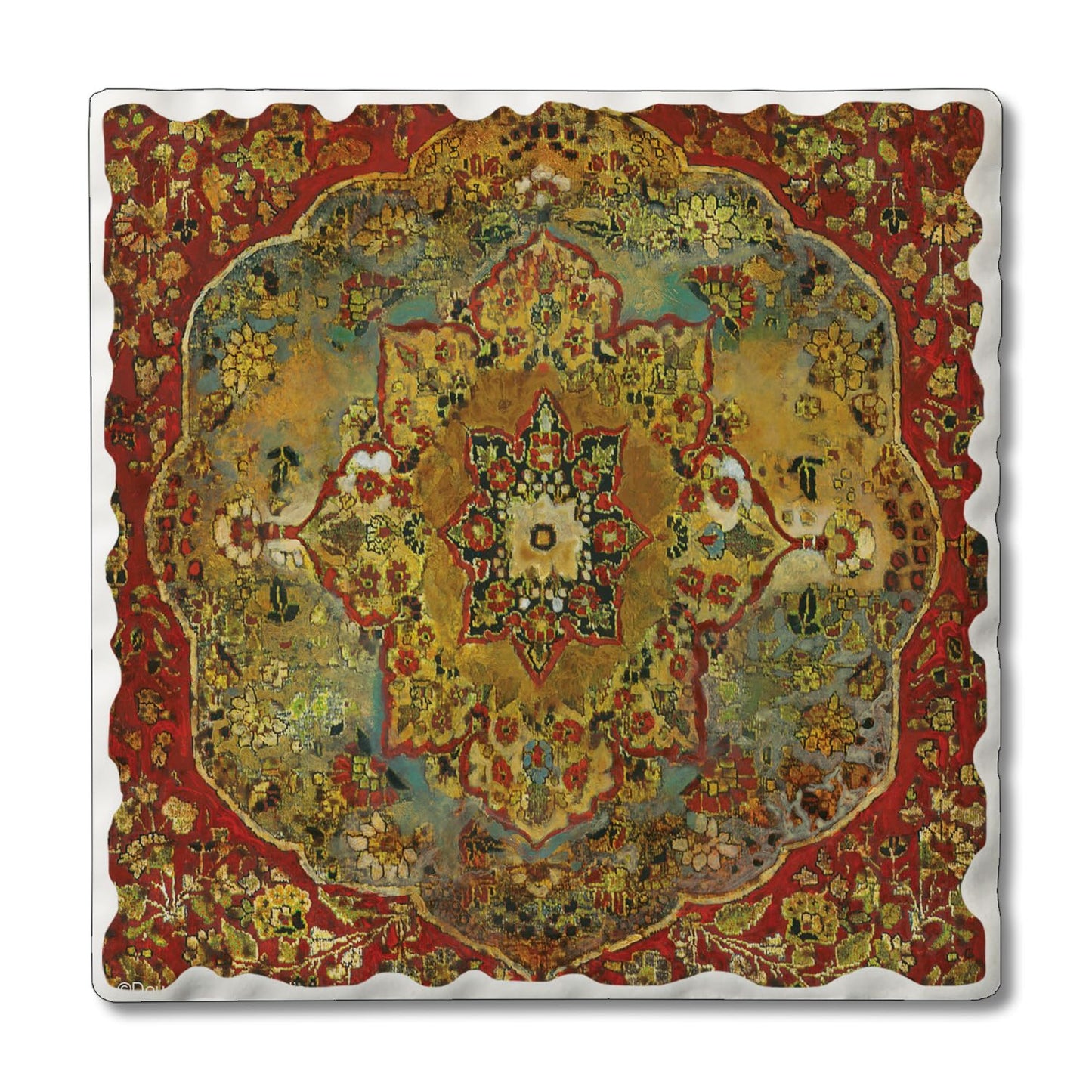 Thirstystone Grand Bazaar 4 Pack Tumbled Tile Stone Coasters 4" Square Manufactured in the USA
