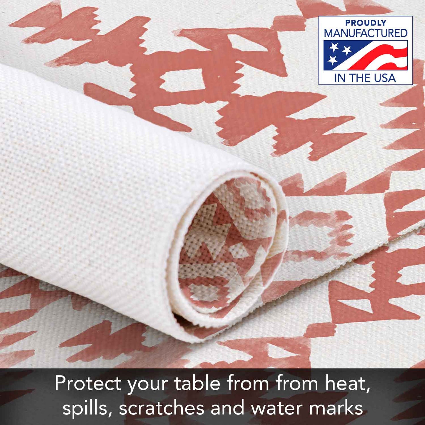 Highland Home Southwest Flair 4 Pack Poly-Cotton Blend Fabric Placemats 18" x 12" Manufactured in The USA