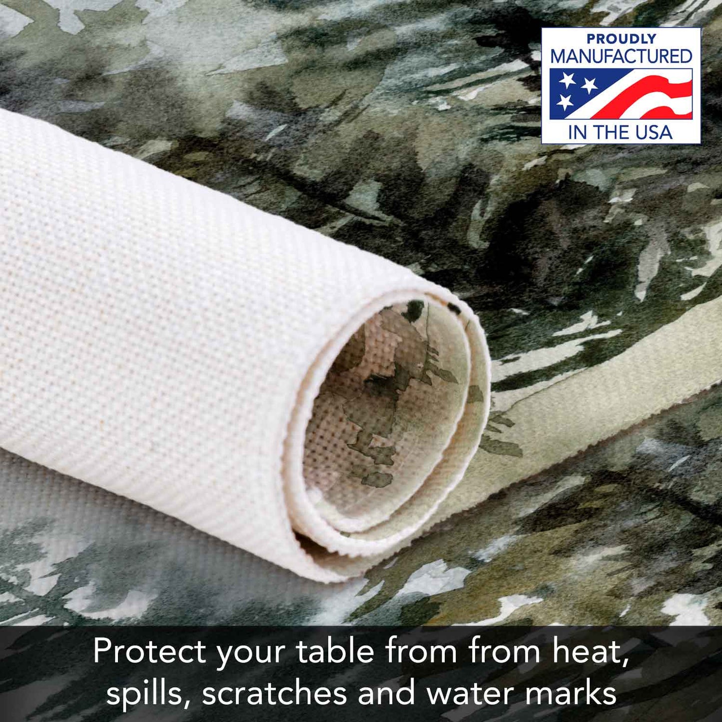 Highland Home Misty Treeline 4 Pack Poly-Cotton Blend Fabric Placemats 18" x 12" Manufactured in The USA