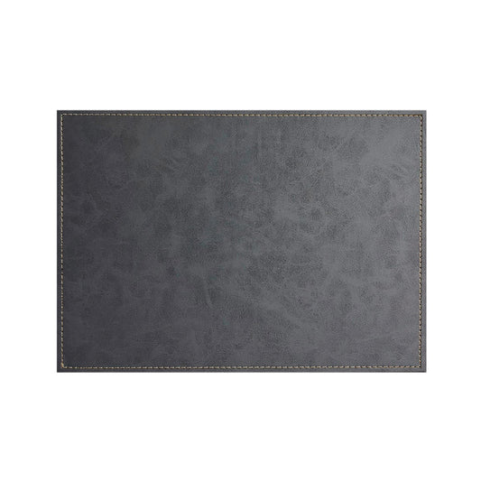 Luxurious Gray Vegan Leather Placemats 4 Pack Look and Feel of Genuine Leather Infused with Copper