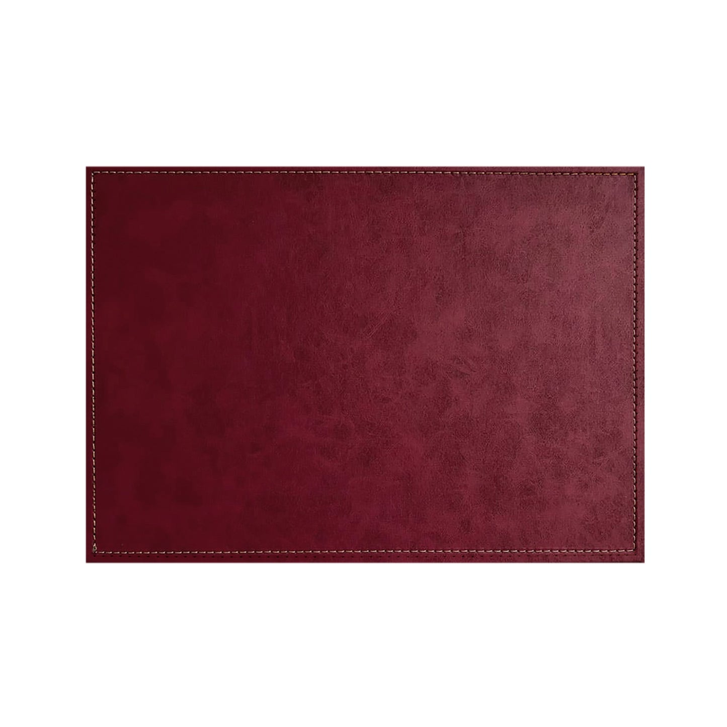 Luxurious Burgundy Vegan Leather Placemats 4 Pack Look and Feel of Genuine Leather Infused with Copper
