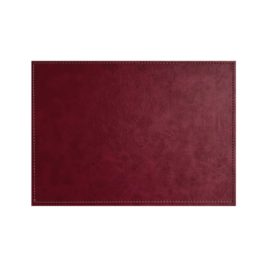 Luxurious Burgundy Vegan Leather Placemats 4 Pack Look and Feel of Genuine Leather Infused with Copper