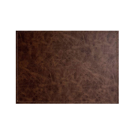Luxurious Vegan Leather Mocha Colored Placemats 4 Pack Look and Feel of Genuine Leather Infused with Copper
