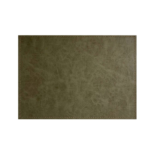 Luxurious Olive Vegan Leather Placemats 4 Pack Look and Feel of Genuine Leather Infused with Copper