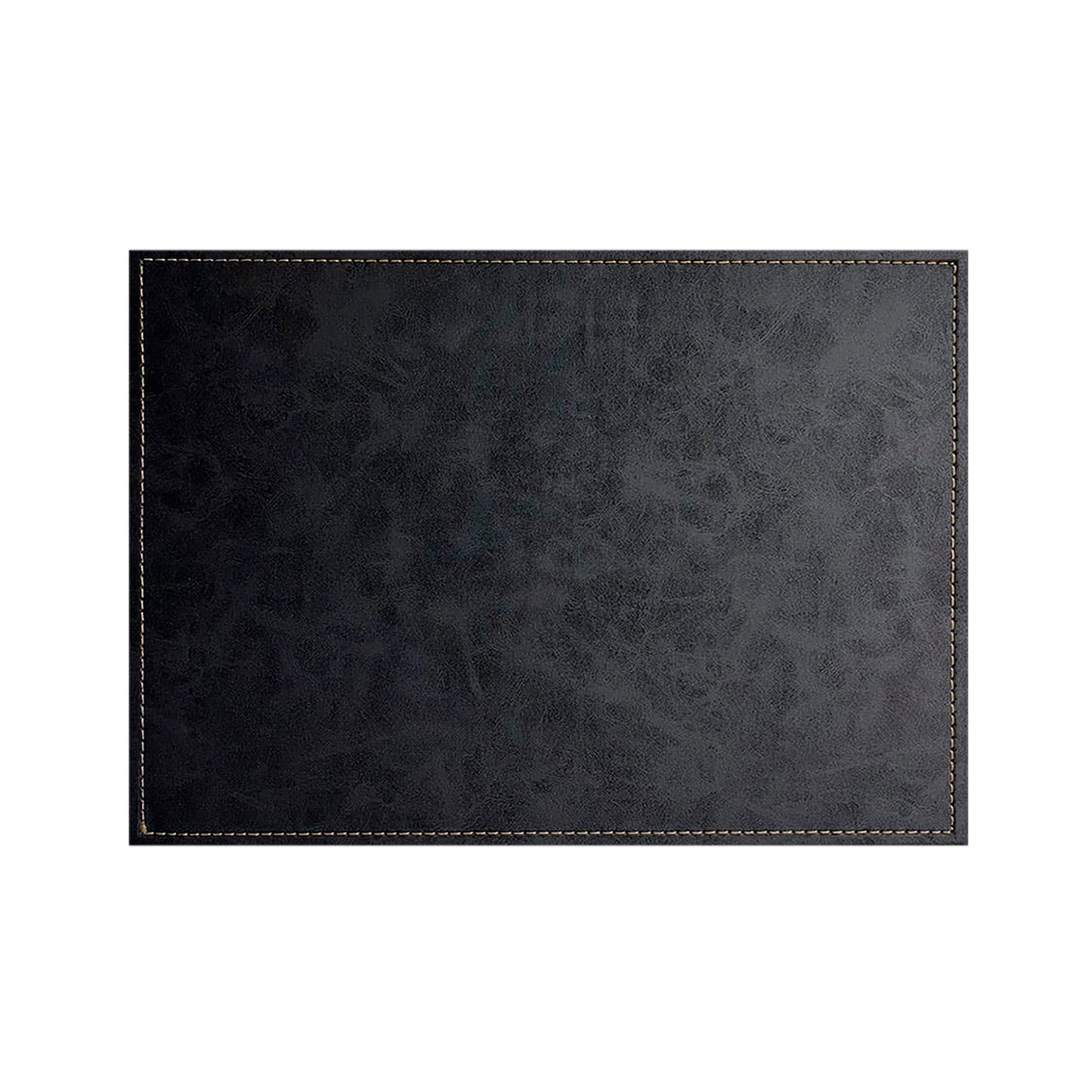 Luxurious Black Vegan Leather Placemats 4 Pack Look and Feel of Genuine Leather Infused with Copper