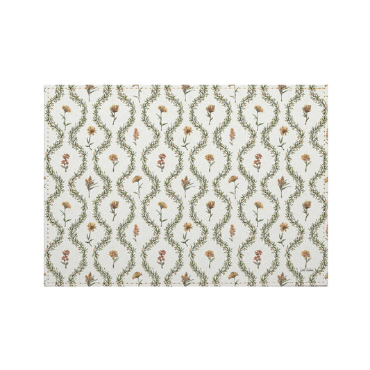 Garden Lattice Luxurious Vegan Leather Placemats 4 Pack Look and Feel of Genuine Leather Infused with Copper