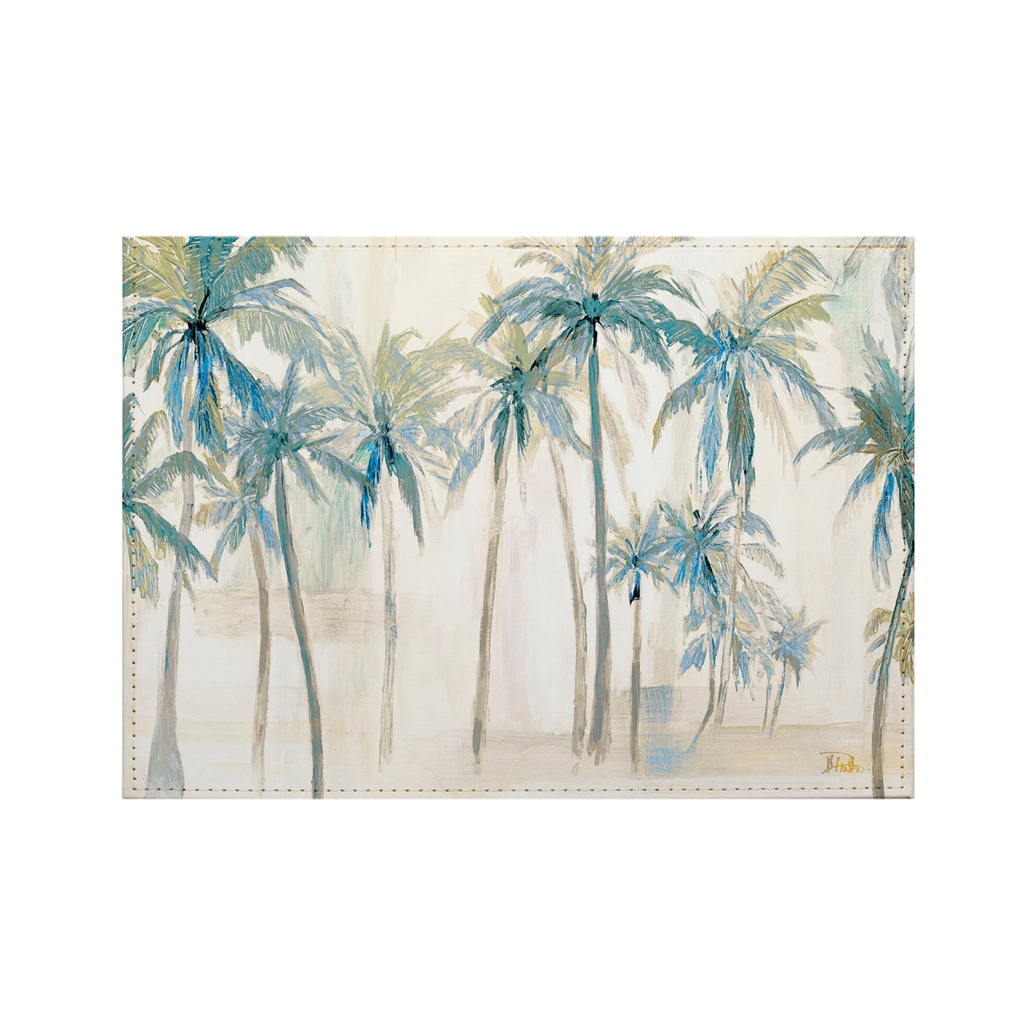 Palms Luxurious Vegan Leather Placemats 4 Pack Look and Feel of Genuine Leather Infused with Copper