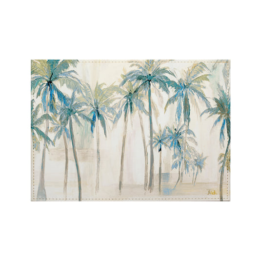 Palms Luxurious Vegan Leather Placemats 4 Pack Look and Feel of Genuine Leather Infused with Copper