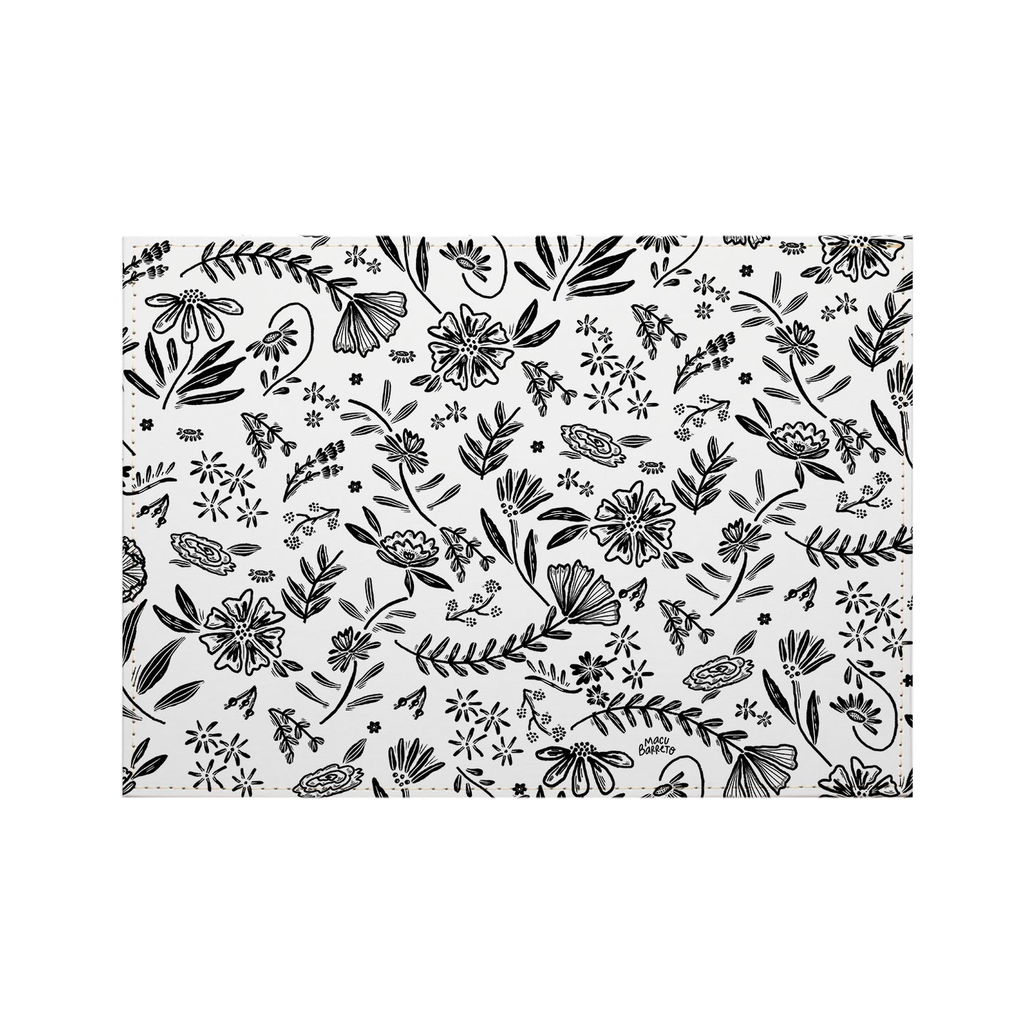 Floral Home Luxurious Vegan Leather Placemats 4 Pack Look and Feel of Genuine Leather Infused with Copper