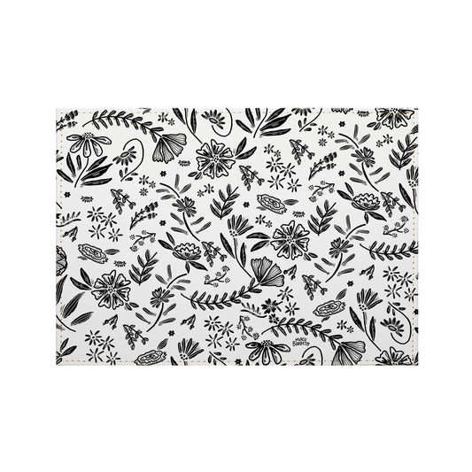 Floral Home Luxurious Vegan Leather Placemats 4 Pack Look and Feel of Genuine Leather Infused with Copper