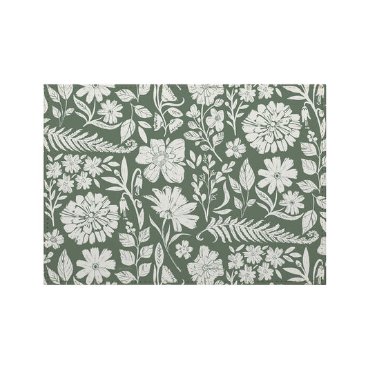 Flower Fest Luxurious Vegan Leather Placemats 4 Pack Look and Feel of Genuine Leather Infused with Copper