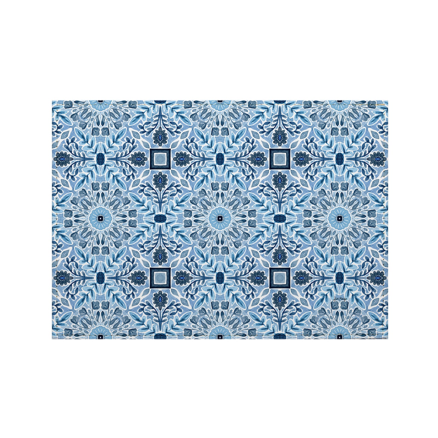 Geo Floral Luxurious Vegan Leather Placemat 4 Pack  Look and Feel of Genuine Leather Infused with Copper