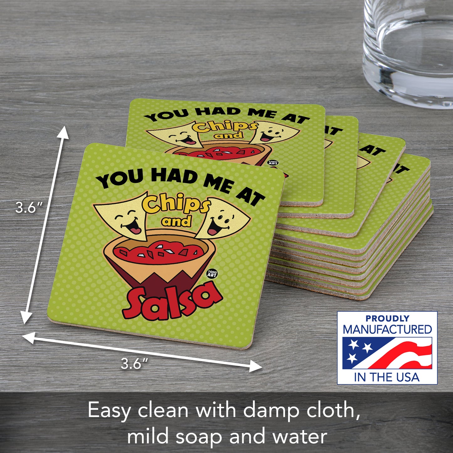 Thirstystone Salsa 12-Pack Cork Back Paper Bar Coasters Made in The USA Humourous Quotes Attractive Designs