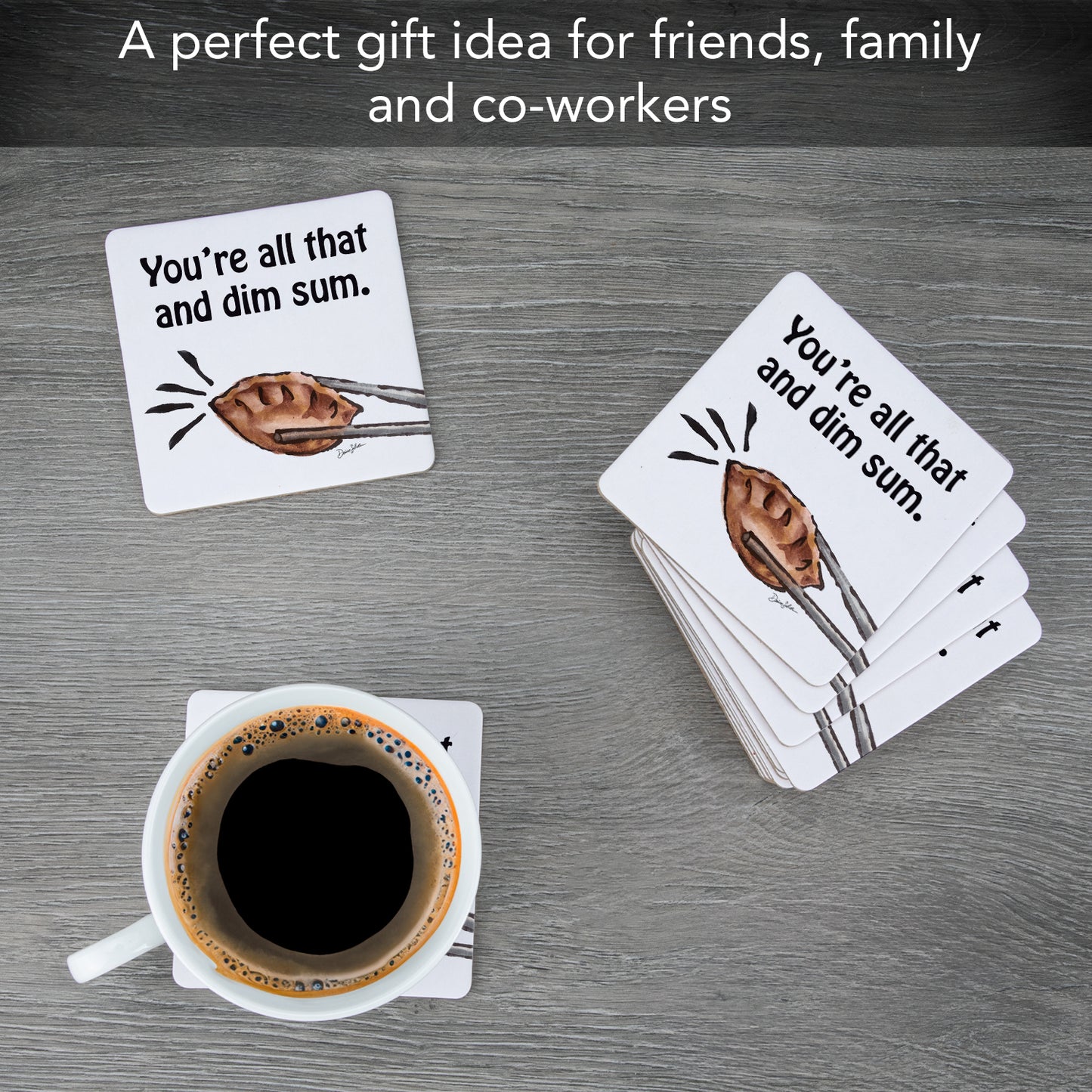 Thirstystone All That 12-Pack Cork Back Paper Bar Coasters Made in The USA Humourous Quotes Attractive Designs
