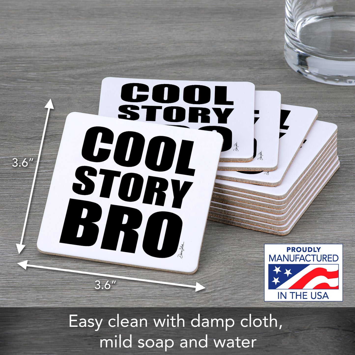 Thirstystone Cool Story 12-Pack Cork Back Paper Bar Coasters Made in The USA Humourous Quotes Attractive Designs