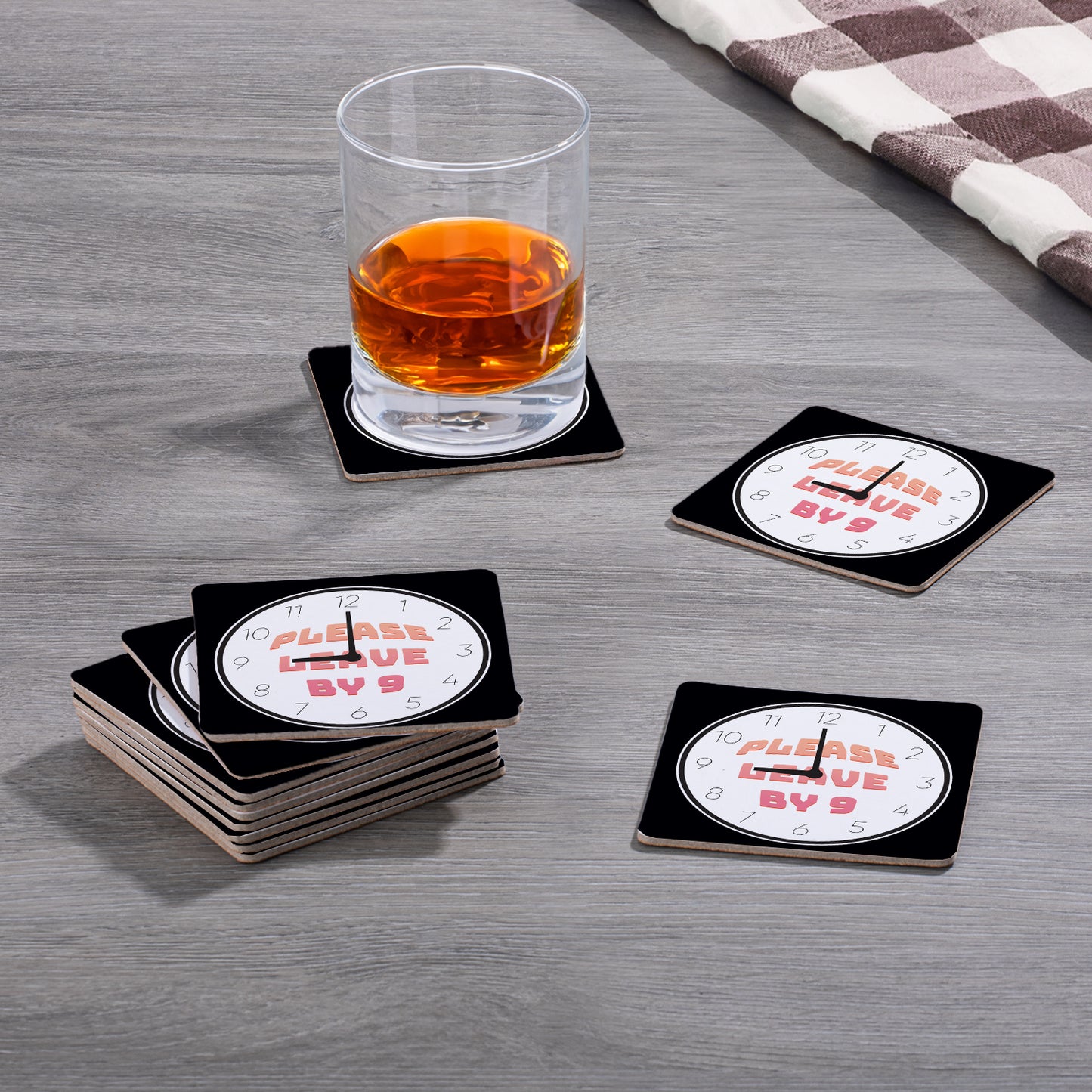 Thirstystone Leave by 12-Pack Cork Back Paper Bar Coasters Made in The USA Humourous Quotes Attractive Designs