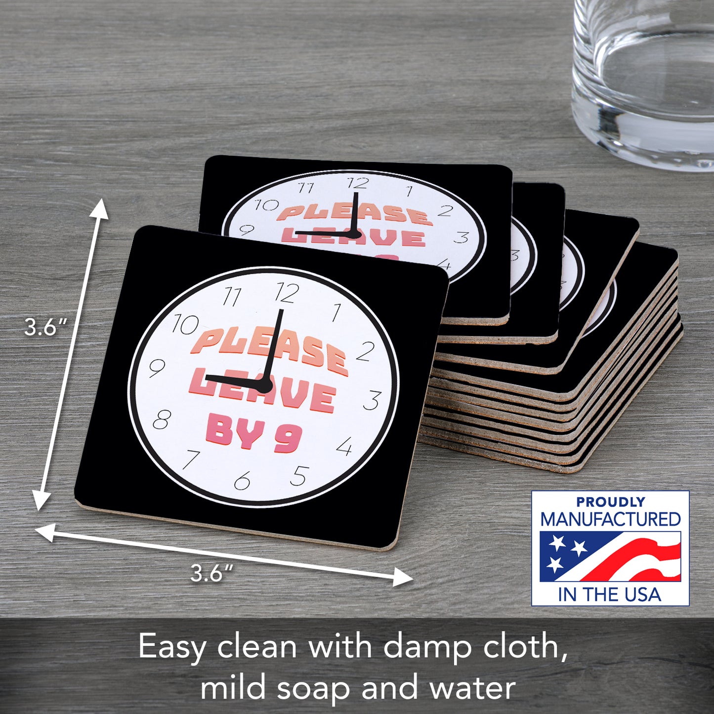 Thirstystone Leave by 12-Pack Cork Back Paper Bar Coasters Made in The USA Humourous Quotes Attractive Designs