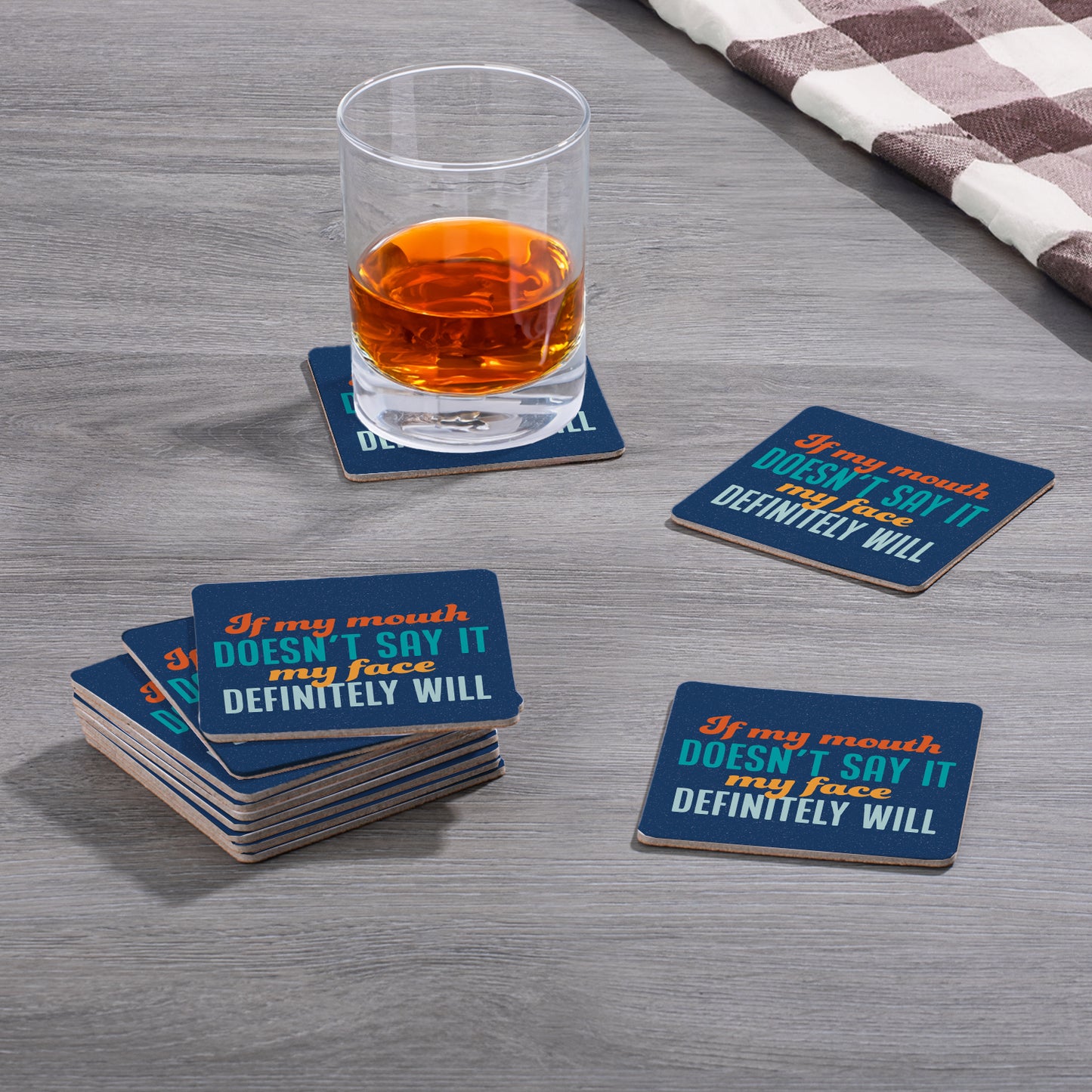 Thirstystone Say It 12-Pack Cork Back Paper Bar Coasters Made in The USA Humourous Quotes Attractive Designs