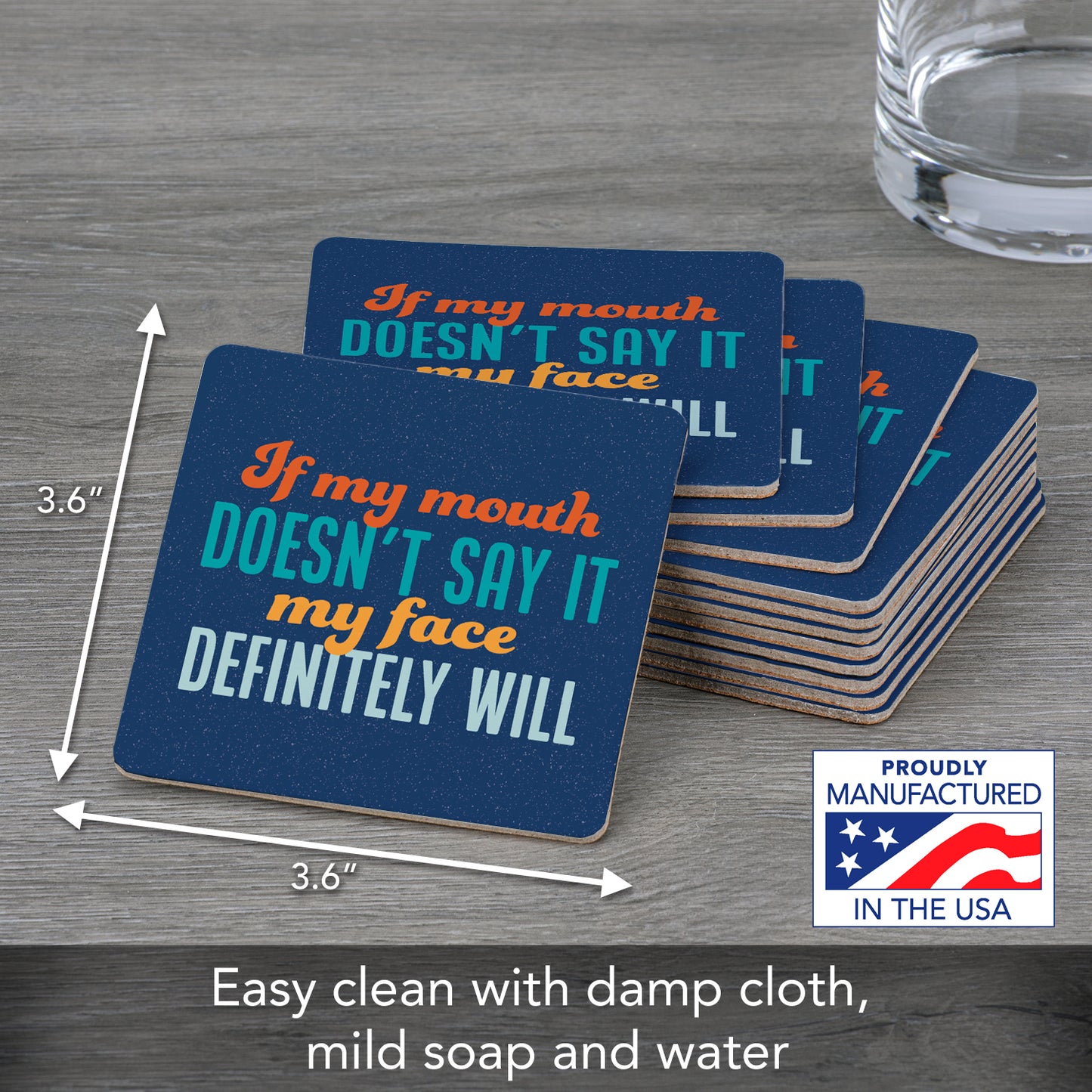 Thirstystone Say It 12-Pack Cork Back Paper Bar Coasters Made in The USA Humourous Quotes Attractive Designs