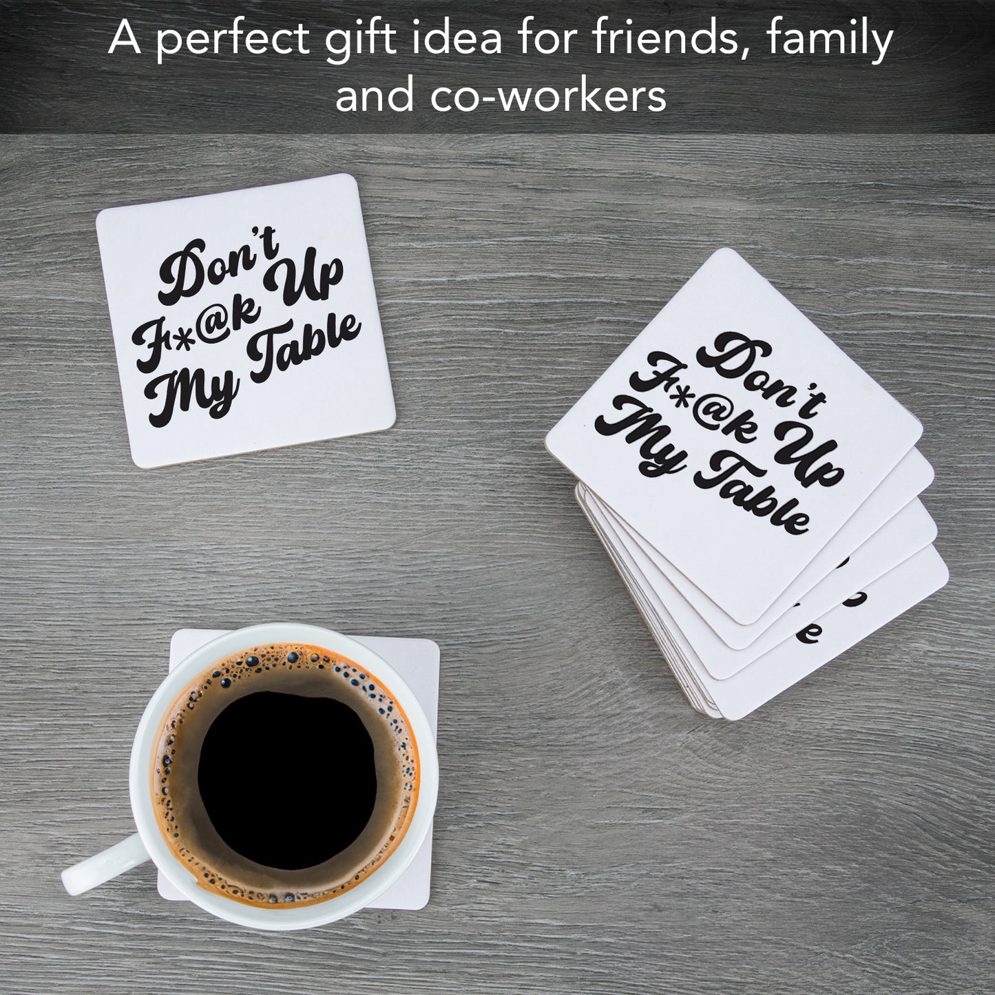 Thirstystone My Table 12-Pack Cork Back Paper Bar Coasters Made in The USA Humourous Quotes Attractive Designs