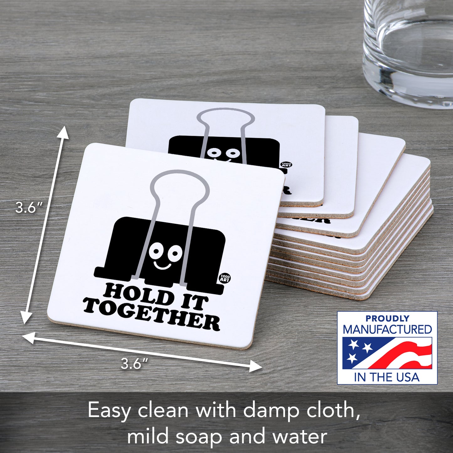 Thirstystone Hold It Together 12-Pack Cork Back Paper Bar Coasters Made in The USA Humourous Quotes Attractive Designs