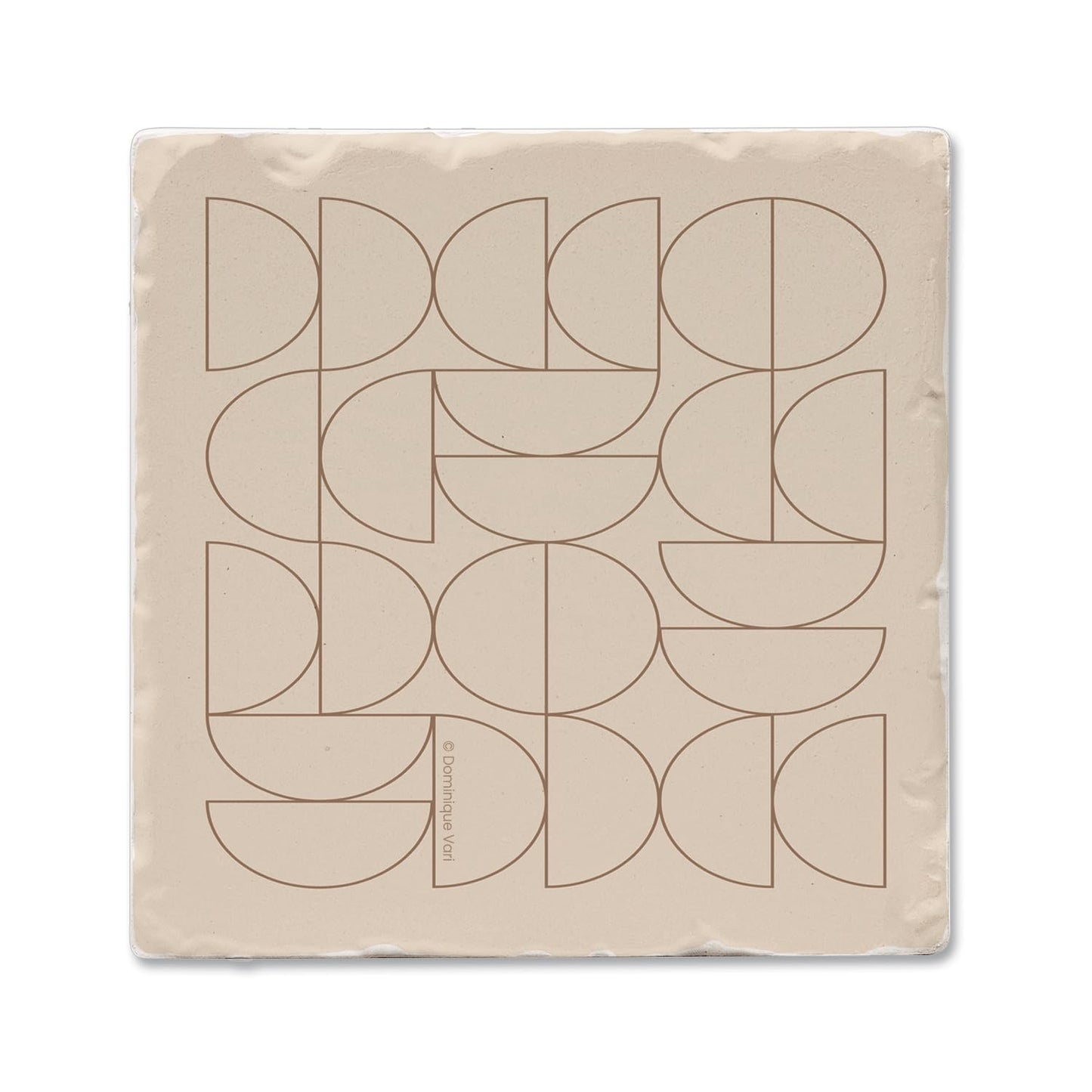 Thirstystone Mocha Moon Single Tumbled Tile Stone Coaster with Protective Cork Backing Manufactured in The USA 4" Square, Colorful, Artistiic, Easily Wipes Clean