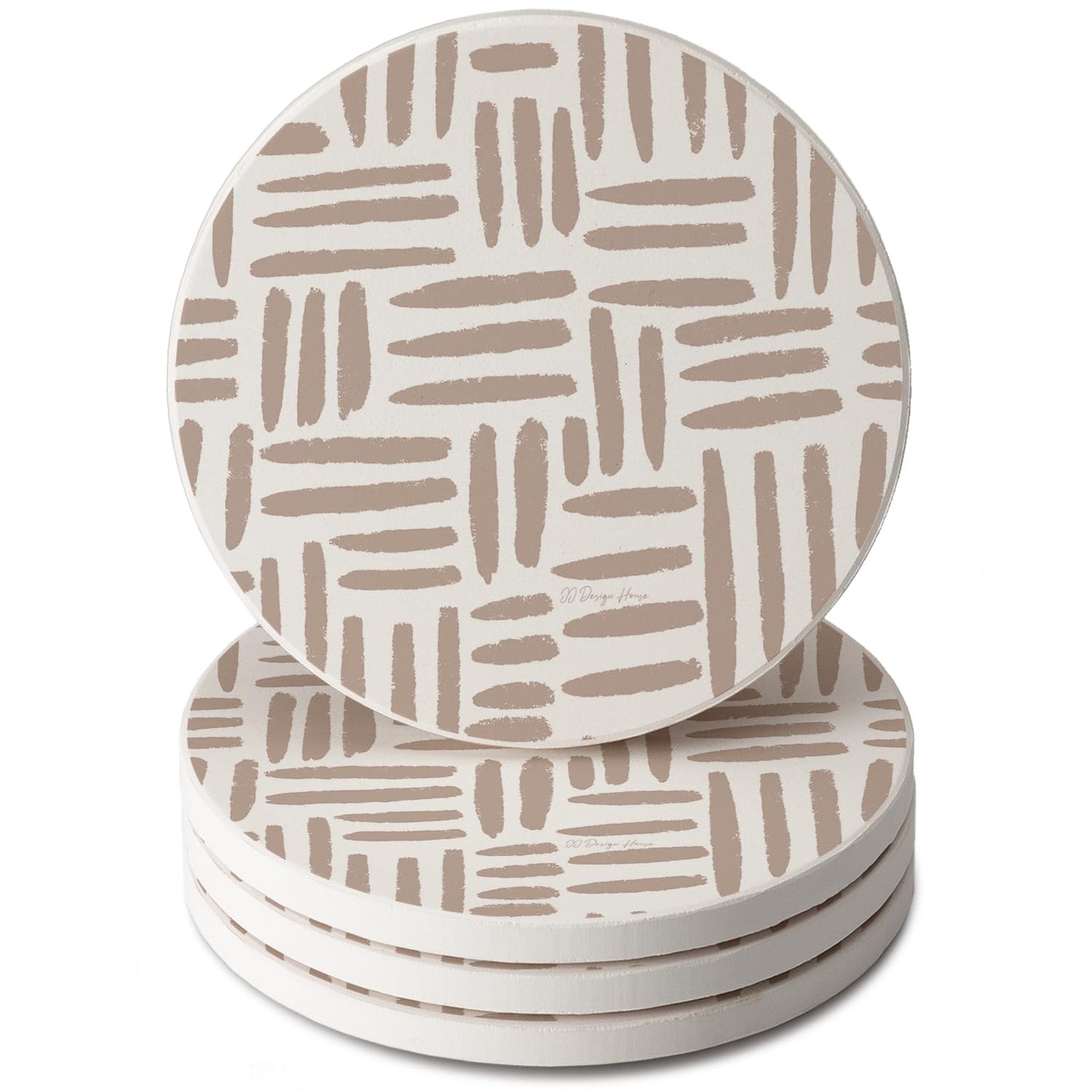 Thirstystone Mocha Madness 4 Pack Round Absorbent Stone Coasters 4" Diameter Manufactured in the USA