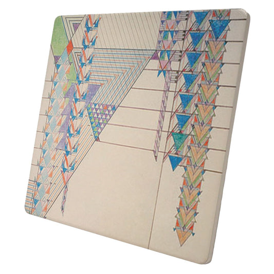 Frank Lloyd Wright's September Desert Design on 8" Square Stone Trivet Manufactured in the USA