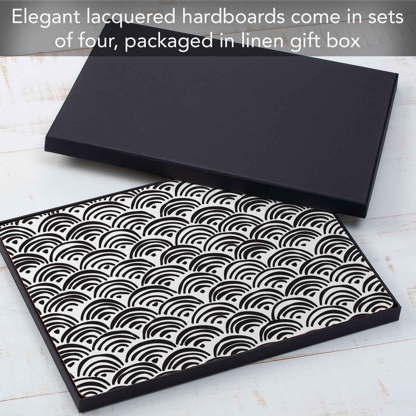 CounterArt Arches Premium Decorative Hardboard Tabletop Placemats 4-Pack Manufactured in The USA Heat Tolerant and Easily Wipes Clean