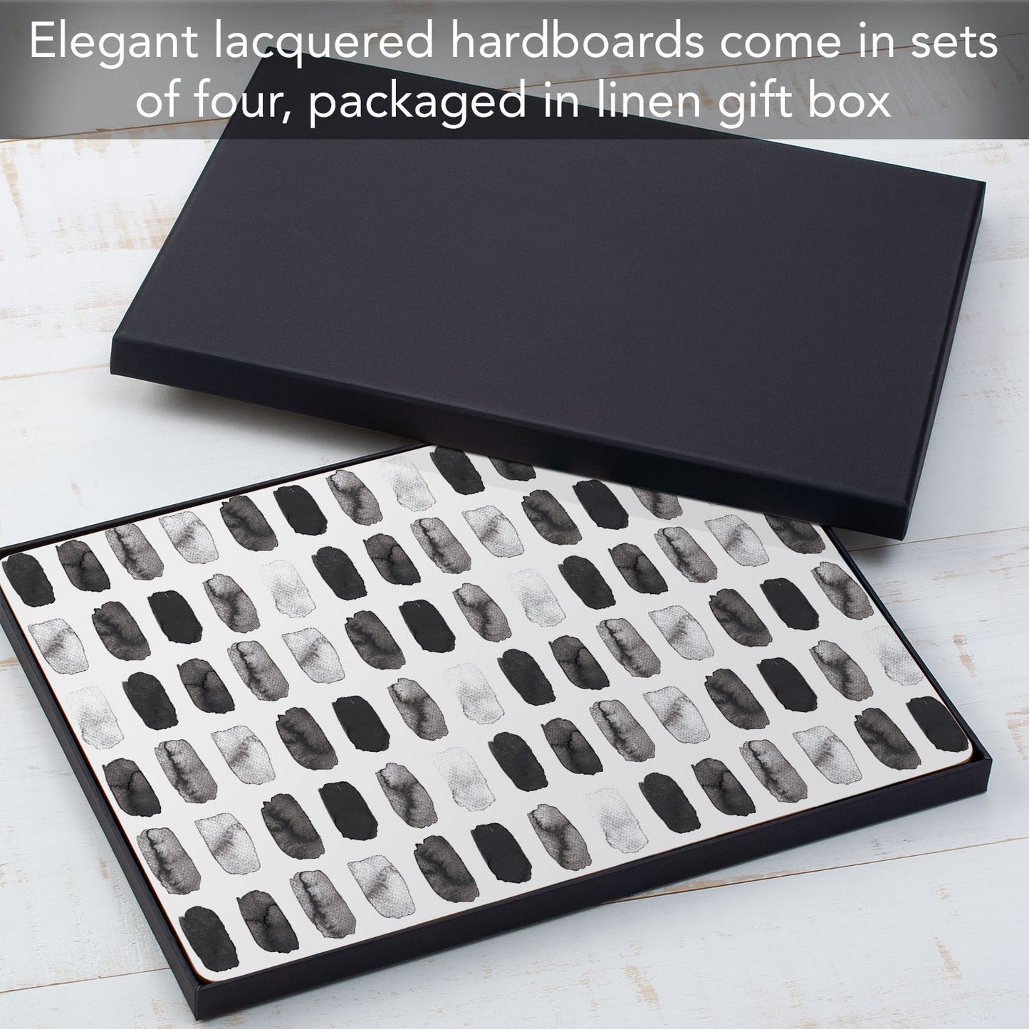 CounterArt Paint Stripes Premium Decorative Hardboard Tabletop Placemats 4-Pack Manufactured in The USA Heat Tolerant and Easily Wipes Clean