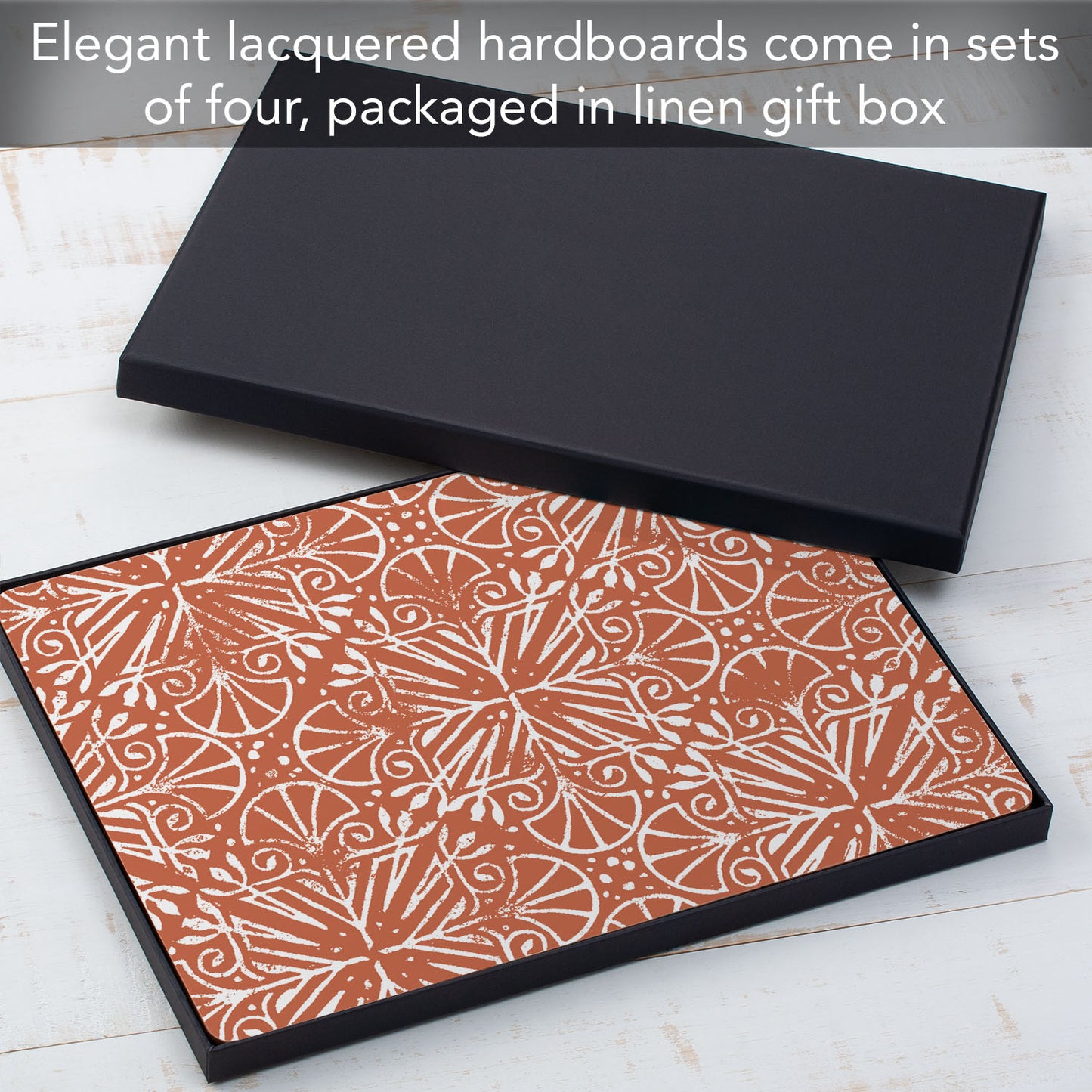 Floral Southwest Design Premium Decorative Hardboard Tabletop Placemats 4 Pack Manufactured in the USA