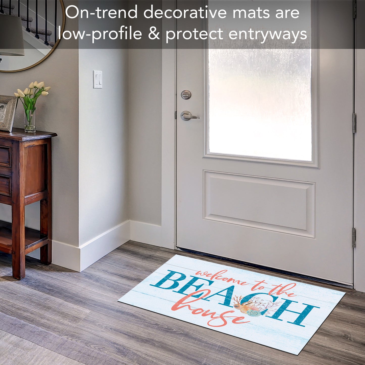 Counterart Beach House Indoor/Outdoor Entryway Welcome Mat Manufactured in The USA 29.5" by 17.75"